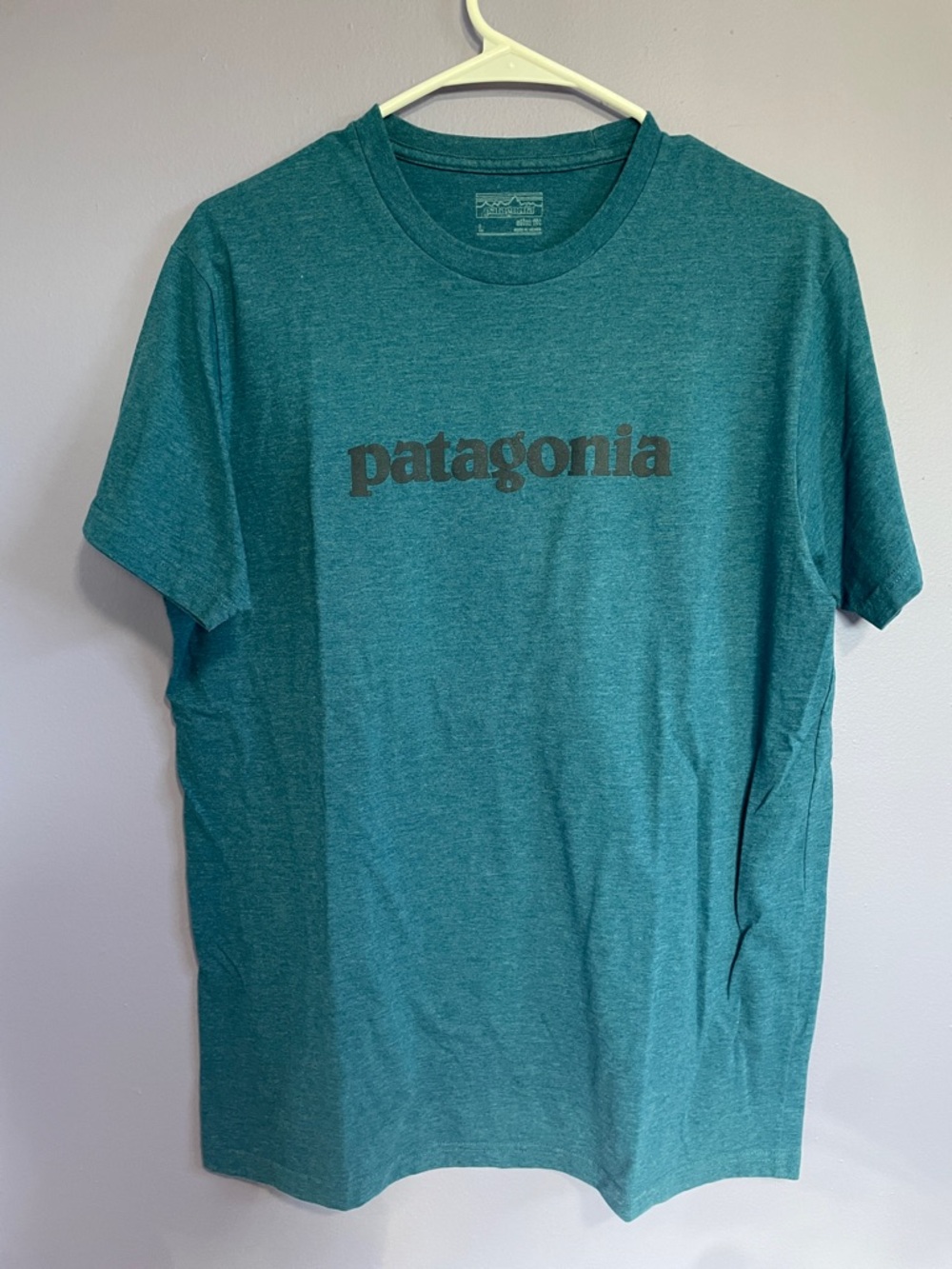 Patagonia Teal Logo Short Sleeve Crew Responsibili-Tee
